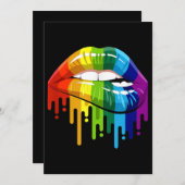 LGBT Rainbow Lip Gay Pride Einladung (Vorne/Hinten)