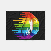 LGBT Rainbow Lip Gay Pride Fleecedecke (Vorderseite (Horizontal))