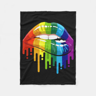 LGBT Rainbow Lip Gay Pride Fleecedecke