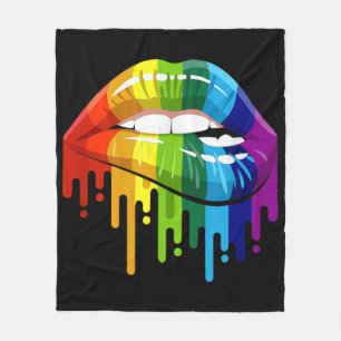 LGBT Rainbow Lip Gay Pride Fleecedecke