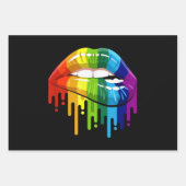 LGBT Rainbow Lip Gay Pride Geschenkpapier Set (Vorderseite)