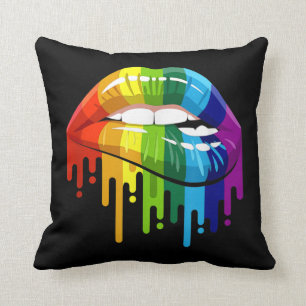 LGBT Rainbow Lip Gay Pride Kissen