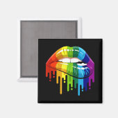 LGBT Rainbow Lip Gay Pride Magnet (Vorderseite/Rückseite)