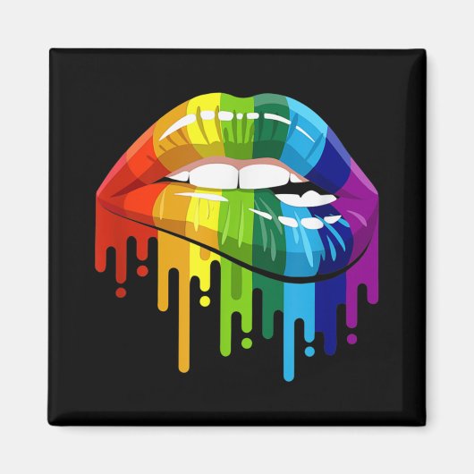 LGBT Rainbow Lip Gay Pride Magnet (Vorne)