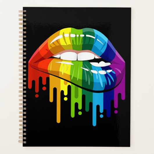 LGBT Rainbow Lip Gay Pride Planer (Vorderseite)