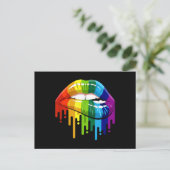 LGBT Rainbow Lip Gay Pride Postkarte (Stehend Vorderseite)