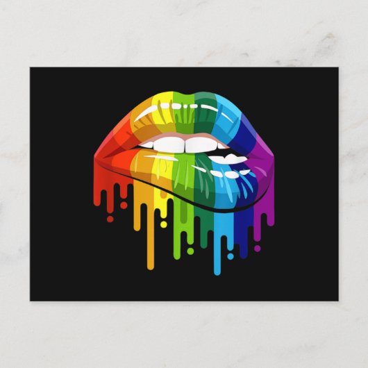 LGBT Rainbow Lip Gay Pride Postkarte (Vorderseite)