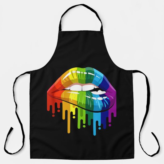 LGBT Rainbow Lip Gay Pride Schürze (Vorderseite)