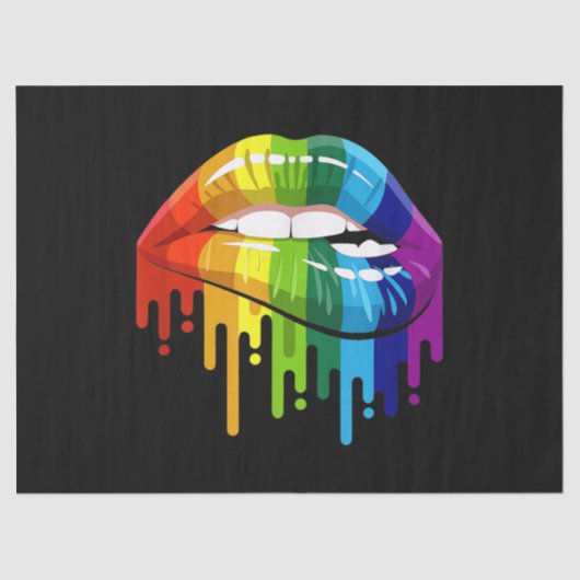LGBT Rainbow Lip Gay Pride Seidenpapier (Vorderseite)