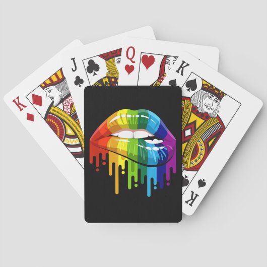 LGBT Rainbow Lip Gay Pride Spielkarten (Rückseite)