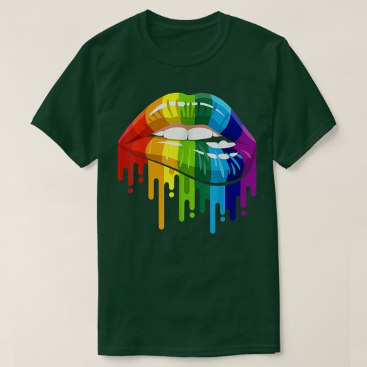 LGBT Rainbow Lip Gay Pride T-Shirt (Design vorne)