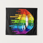 LGBT Rainbow Lip Gay Pride Wandteppich (Vorderseite (Horizontal))