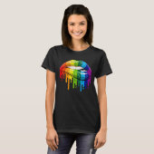 LGBT Rainbow Lips Pride Gay Homosexuell Lesbisch  T-Shirt (Vorne ganz)