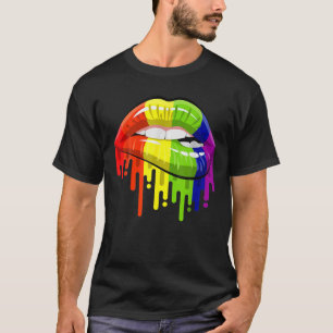 LGBT Rainbow Lips Pride Gay Homosexuell Lesbisch T-Shirt