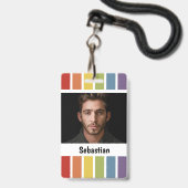 LGBT Rainbow Med Color Personalisiert Ausweis (Vorderseite mit Lanyard)