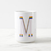 LGBT Rainbow Monogram Custom Text Liebe ist Liebe Kaffeetasse (Mittel)