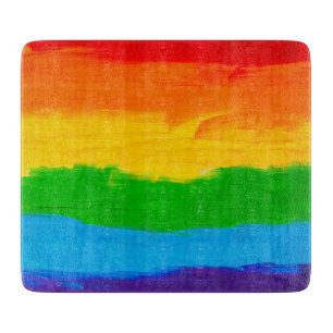 LGBT Rainbow Oil Paint Cutting Board - Gay Lesbian Schneidebrett