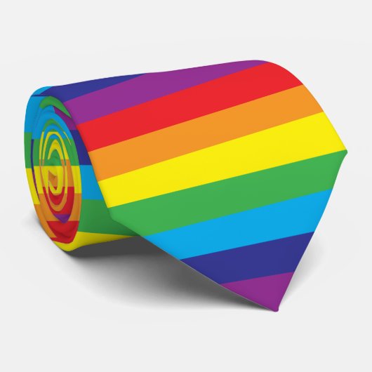 Lgbt Rainbow Pattern Krawatte (Gerollt)