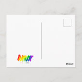 LGBT Rainbow-Pinselstriche Amor Kalligraphie P Postkarte (Rückseite)