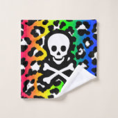 LGBT Rainbow Piratenflagge Leopard Print Badhandtuch Set (Waschlappen)