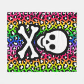 LGBT Rainbow Piratenflagge Pirate Skull Fleecedecke (Vorderseite (Horizontal))