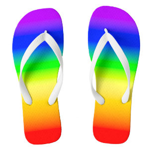 LGBT Rainbow Pride Flag Ombre Gradient Stripes Badesandalen