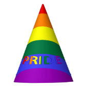 LGBT Rainbow Pride Flag & Pride Text Party Hat Partyhütchen (Vorderseite)