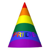 LGBT Rainbow Pride Flag & Pride Text Party Hat Partyhütchen (Vorderseite)