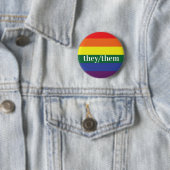 LGBT Rainbow Pride Flag Pronoun-Taste sie/sie Button (Beispiel)