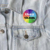 LGBT Rainbow Pride Flag Pronoun-Taste sie/sie Button (Beispiel)
