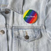LGBT Rainbow Pride Flag Pronoun-Taste sie/sie Button (Beispiel)