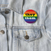 LGBT Rainbow Pride Flag Pronoun-Taste sie/sie Button (Beispiel)