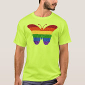 LGBT Rainbow Pride Glitzer Butterfly T-Shirt (Vorderseite)