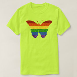 LGBT Rainbow Pride Glitzer Butterfly T-Shirt