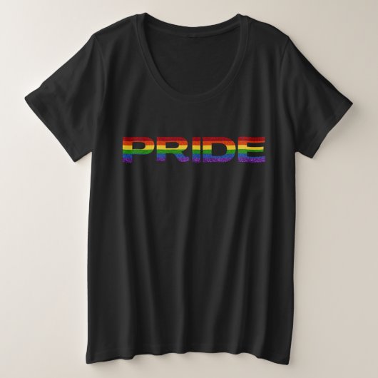 LGBT Rainbow Pride Glitzer Große Größe T-Shirt (Design vorne)
