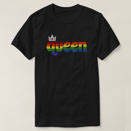 LGBT Rainbow Pride Glitzer Queen T-Shirt (Design vorne)