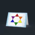 LGBT Rainbow Pride Jewish Star Chanukah Card Feiertagskarte<br><div class="desc">wünsche euren Lieben alles Gute auf Chanukah und immer!!</div>