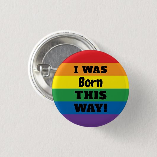 LGBT Rainbow Pride | So war ich Geboren Button (Vorne & Hinten)