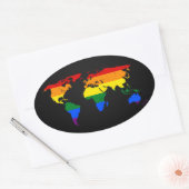 LGBT rainbow pride world map Stickers (Umschlag)