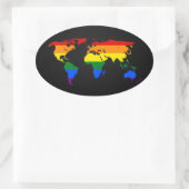 LGBT rainbow pride world map Stickers (Tasche)
