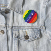 LGBT Rainbow Prilag Flag Pronoun Button Sie/sie (Beispiel)