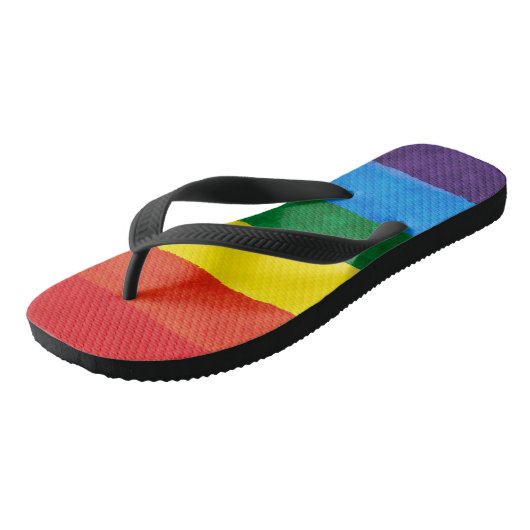 LGBT-Rainbow-Prix-Flip-Flops Badesandalen (Schrägansicht)