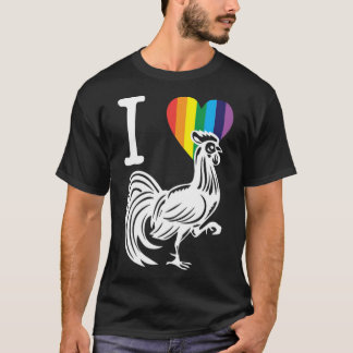 LGBT Rainbow Rooster Gay Lesbian Pride Holiday - s T-Shirt