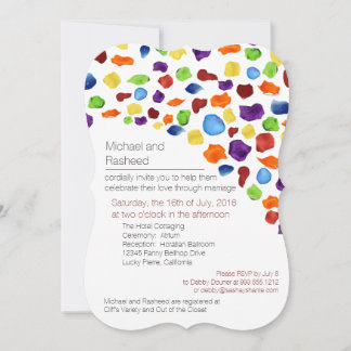 LGBT Rainbow Rose Petals Gay Wedding Einladungen