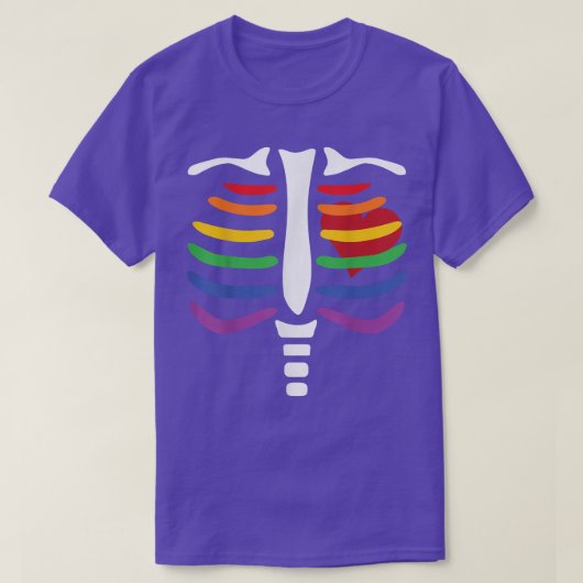 LGBT Rainbow Skeleton T - Shirt (Design vorne)