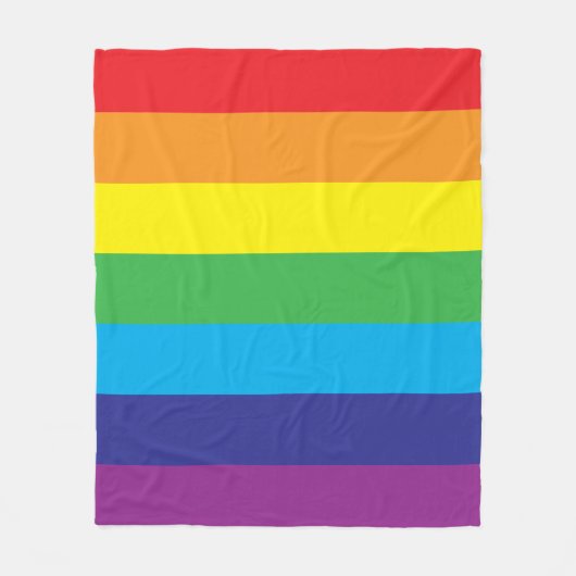 Lgbt Rainbow Stripes Lgbt Fleecedecke (Vorderseite)