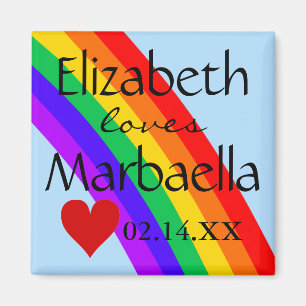 LGBT Rainbow und Herz Magnet