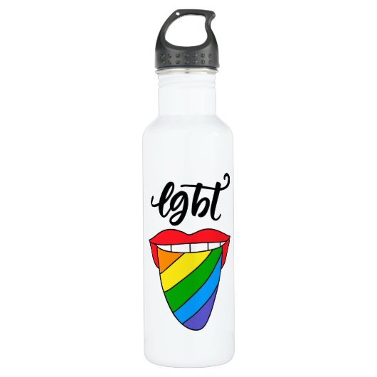 LGBT-Rainbow-Zunge Edelstahlflasche (Vorderseite)