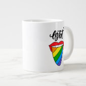 LGBT-Rainbow-Zunge Jumbo-Tasse (Vorderseite Rechts)