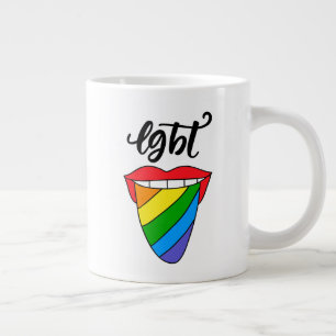 LGBT-Rainbow-Zunge Jumbo-Tasse